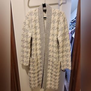 Ann Taylor long cardigan houndstooth open coatigan